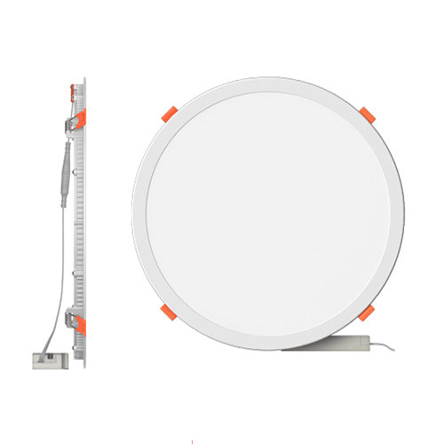 24W Round Recessed LED Panel Downlight, 2300lm, 275mm Cutout, PMMA, 3 Year Warranty, Gold-PD Range (7630302380219)