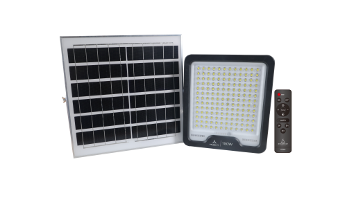 50w Solar LED Floodlight, 1000 Lumens, 6500k,  IP67, IK07, LiFePO4 32700, 90 Degree Beam Angle, 2 Year Warranty, Black-MG Range