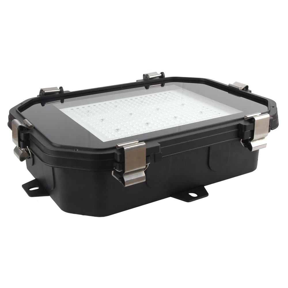 150W LED Bulkhead with Flat Tempered Glass Diffuser, Polycarbonate Body, 18000 Lumens, IP65 Rated, 5 Year Warranty, Platinum-LA Range