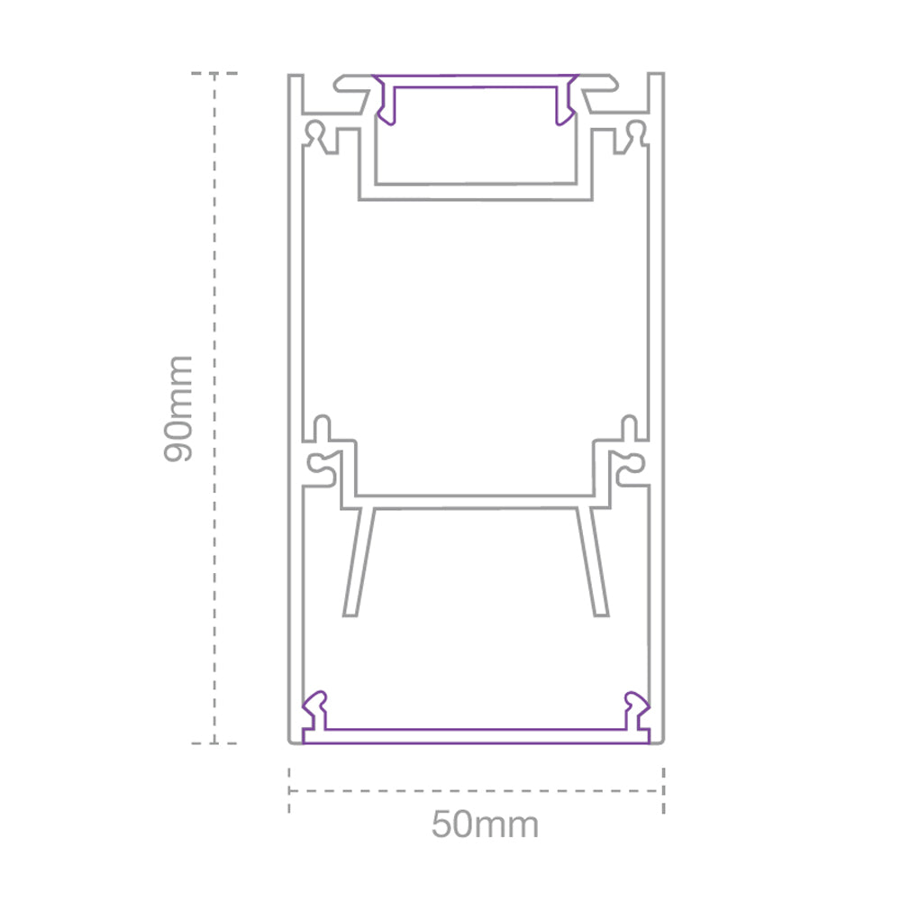 Custom LED UP/Down Linear Light, 50x90mm Profile, 115lm/w, IP44 ...