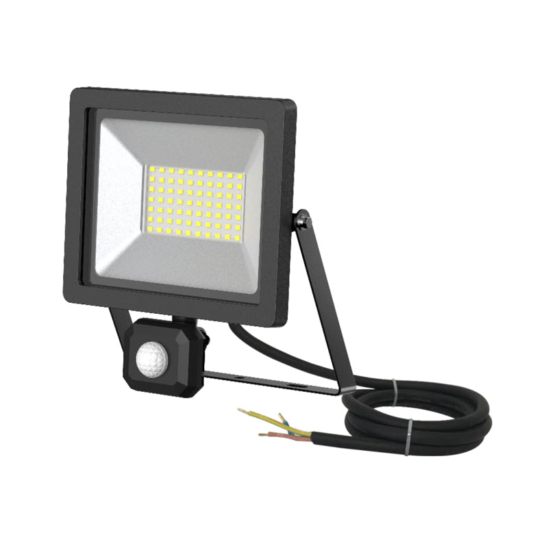 50W LED Floodlight with PIR Sensor, 5000lm (100lm/w), 2 Year Warranty, IP65, 120 Degree, Black-PD Range