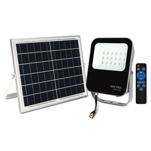 Quality 60W Solar LED Floodlight with Remote, 800lm, 6000K, 3 Year Warranty, Gold-DS Range (7099033583803)
